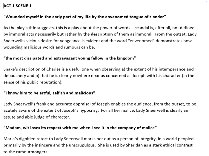 sheridans school for scandal theme the school for scandal essay